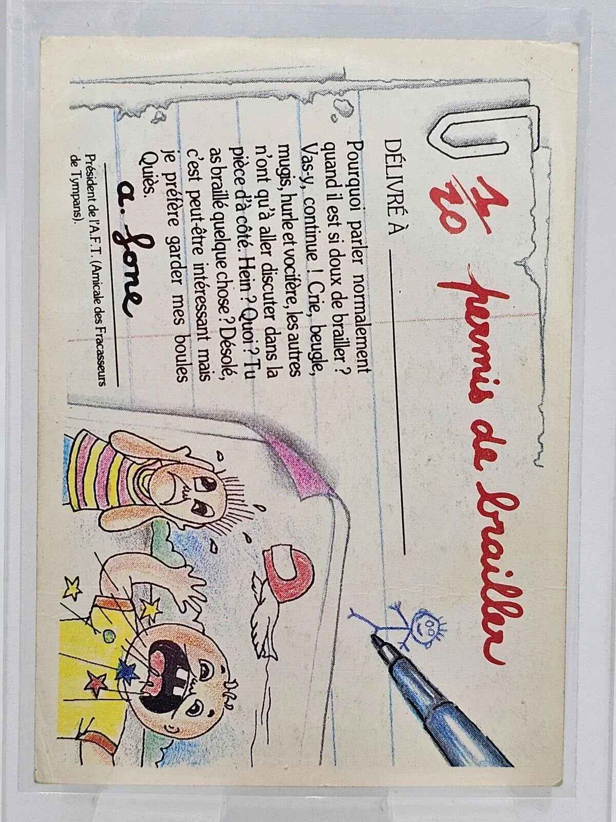 Carte Les Crados n°301 - Cédric Abrac - 1986 - Topps