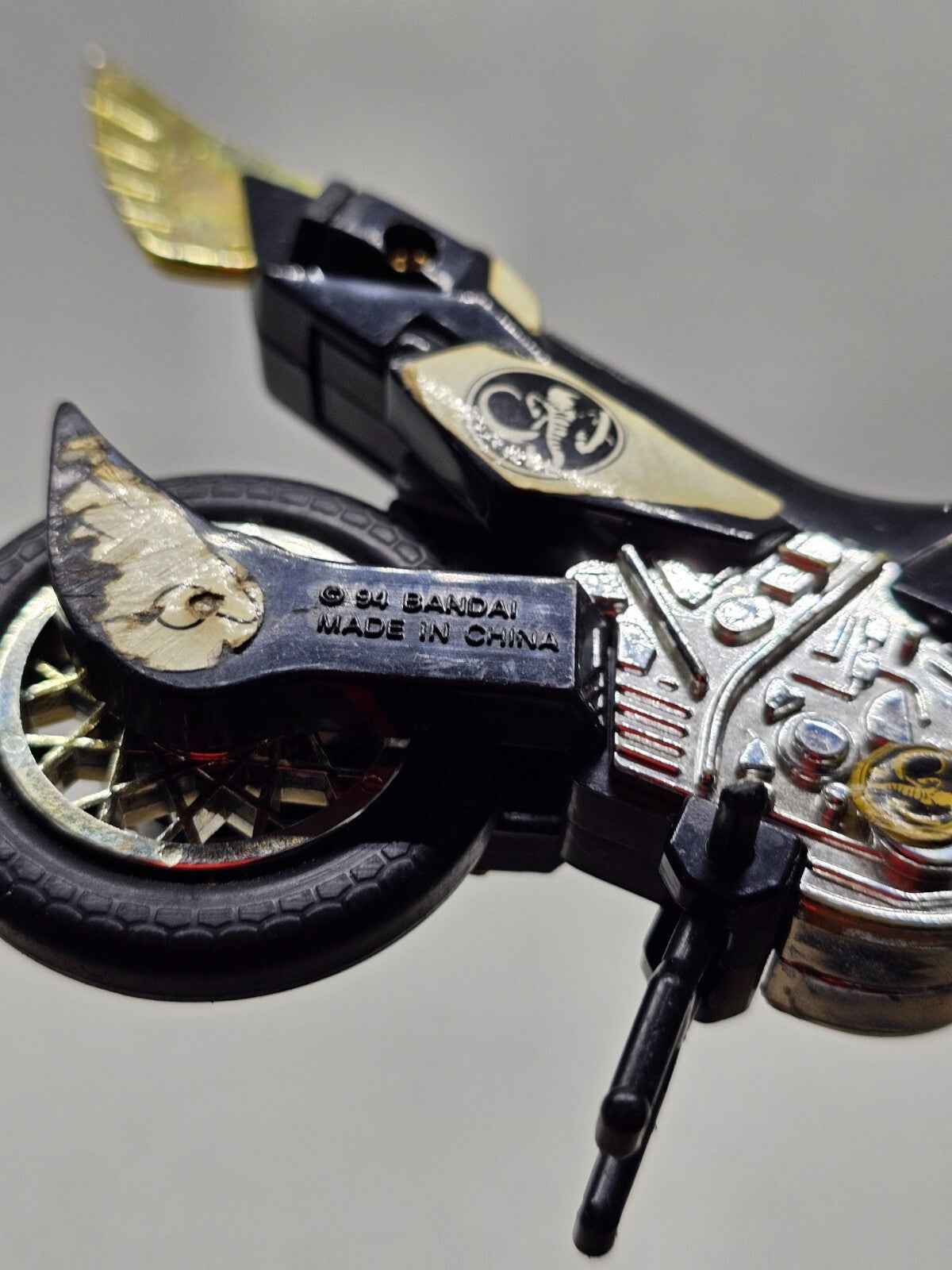 Power Rangers Thunder Bike, Black Ranger, Bandai 1994, Moto Vintage
