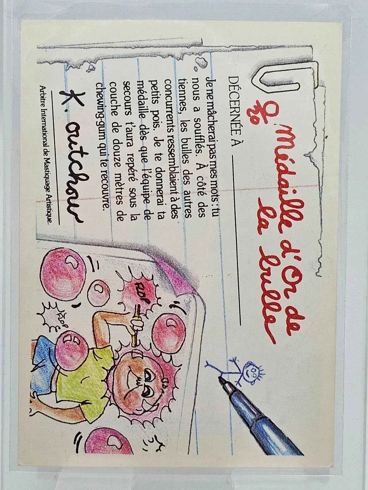Carte Les Crados n°310 - Chantal Chantemal - 1986 - Topps