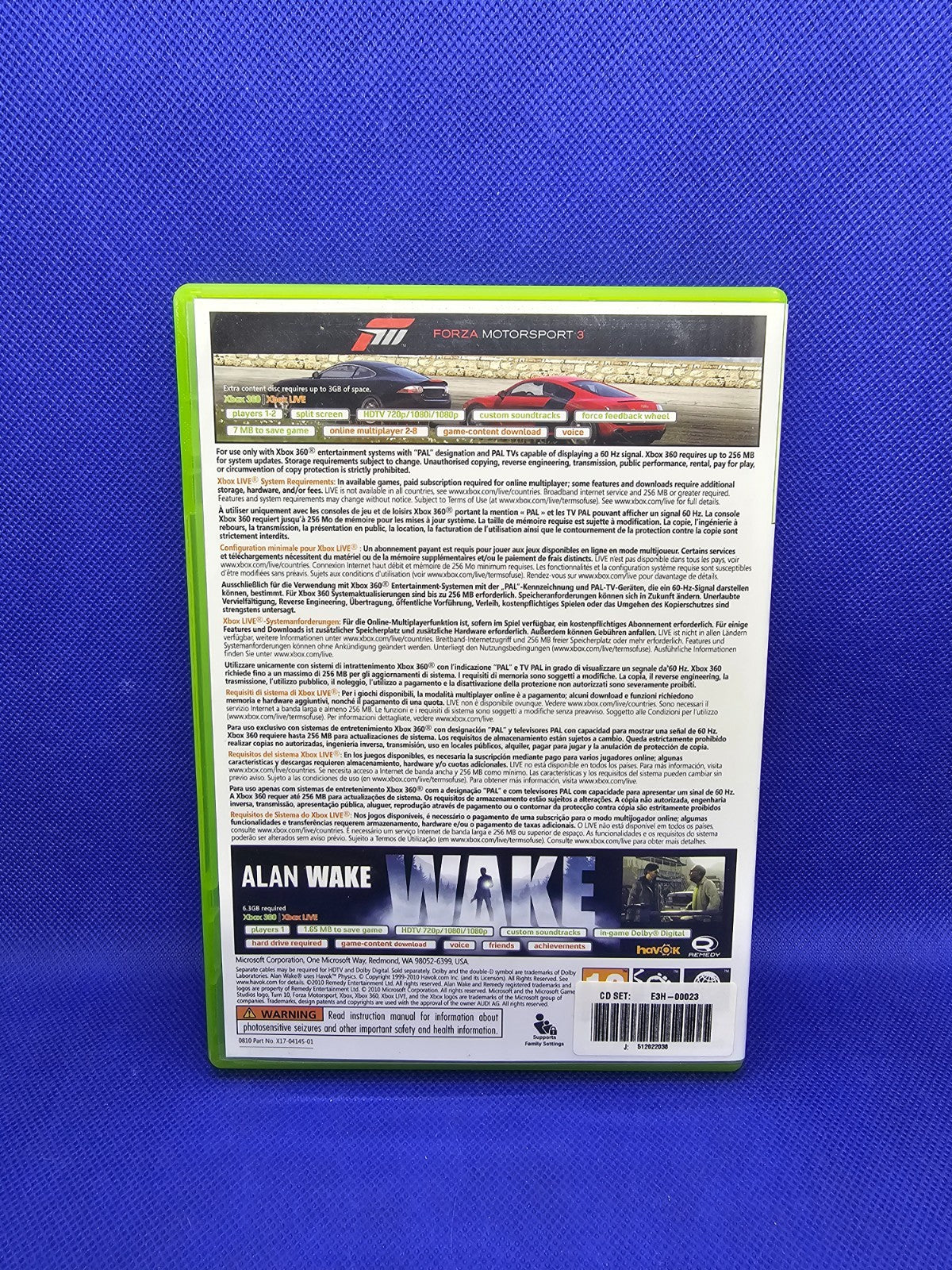 Forza Motorsport 3 + Alan Wake Double Pack, Xbox 360, Microsoft Game Studios2