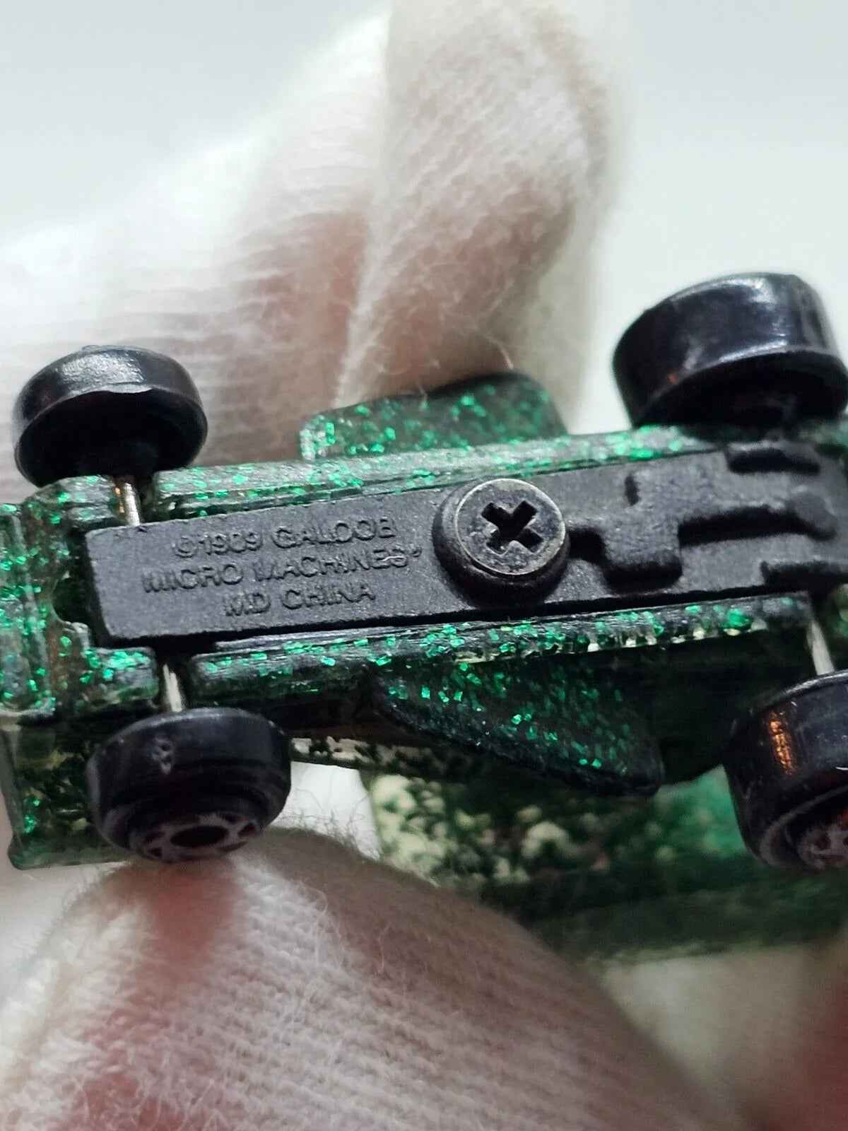 Micro Machines Sprint Car Vert Pailleté, Super Sparklers, Galoob, 1989, 4 cm