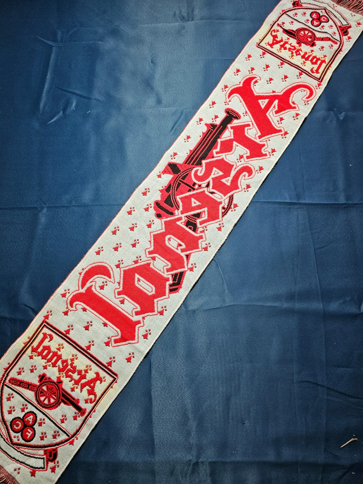 Écharpe Arsenal FC Supporter Football Vintage Canon Rouge Blanc1