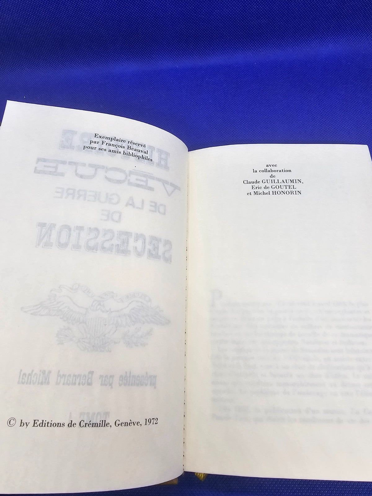 Histoire Vécue de la Guerre de Sécession Tome 1 Bernard Michal Crémille 19723