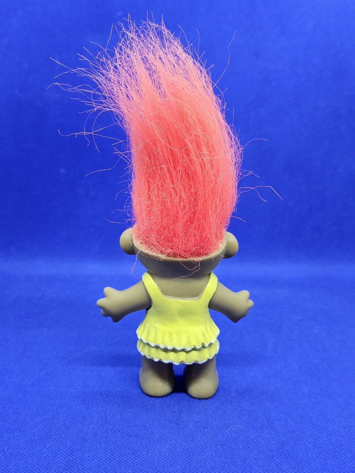 Poupée Troll Vintage Robe Jaune Cheveux Rouges Années 1990 14 cm3