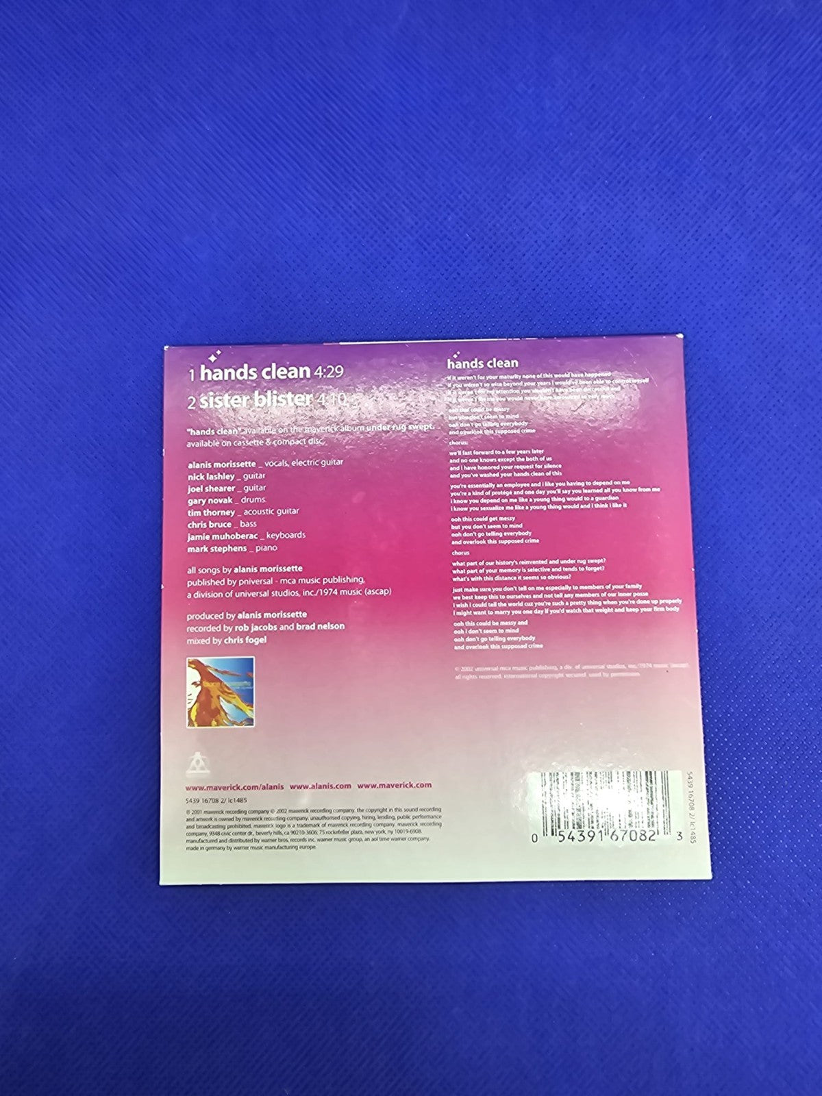 Alanis Morissette Hands Clean CD Single Maverick Warner 20021
