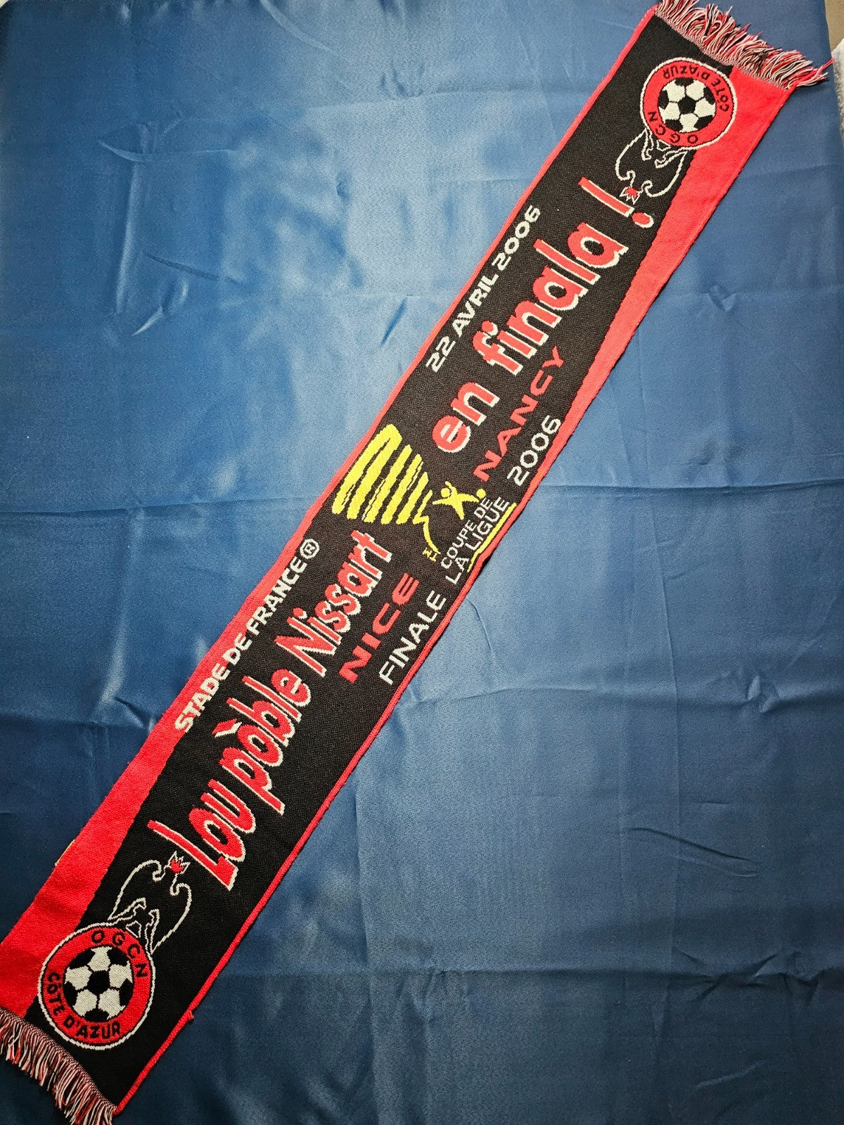 Écharpe OGC Nice Finale Coupe de la Ligue 2006 Stade de France Supporter Footbal1