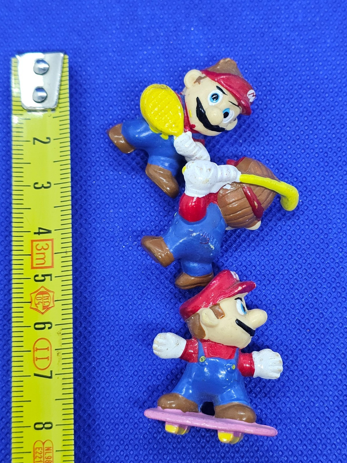 Lot 3 Figurines Mario Sport, Kinder Surprise, Nintendo, 2000, 4,5 cm5