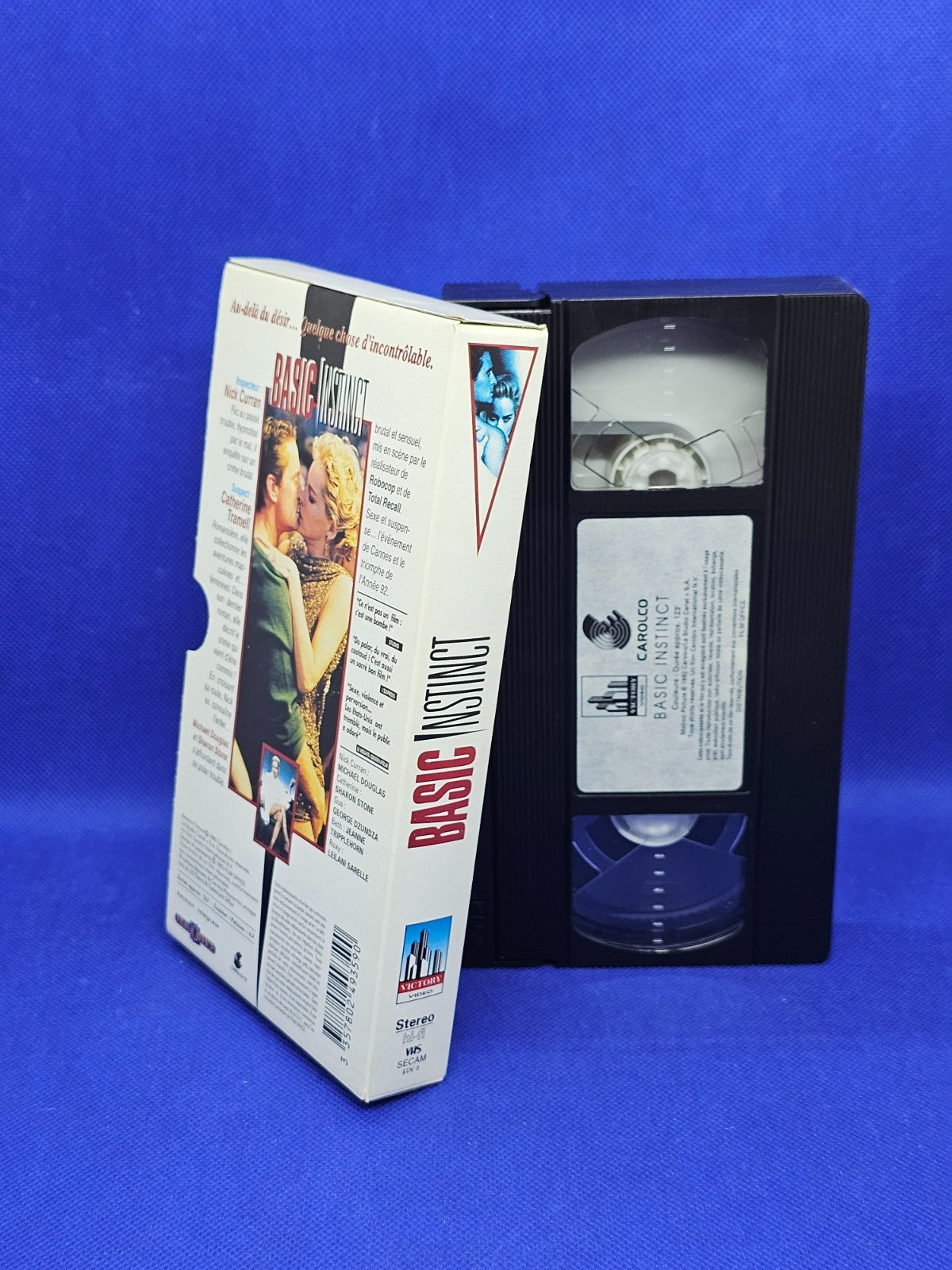 VHS Basic Instinct Michael Douglas Sharon Stone Film Office 1993 VF SECAM2