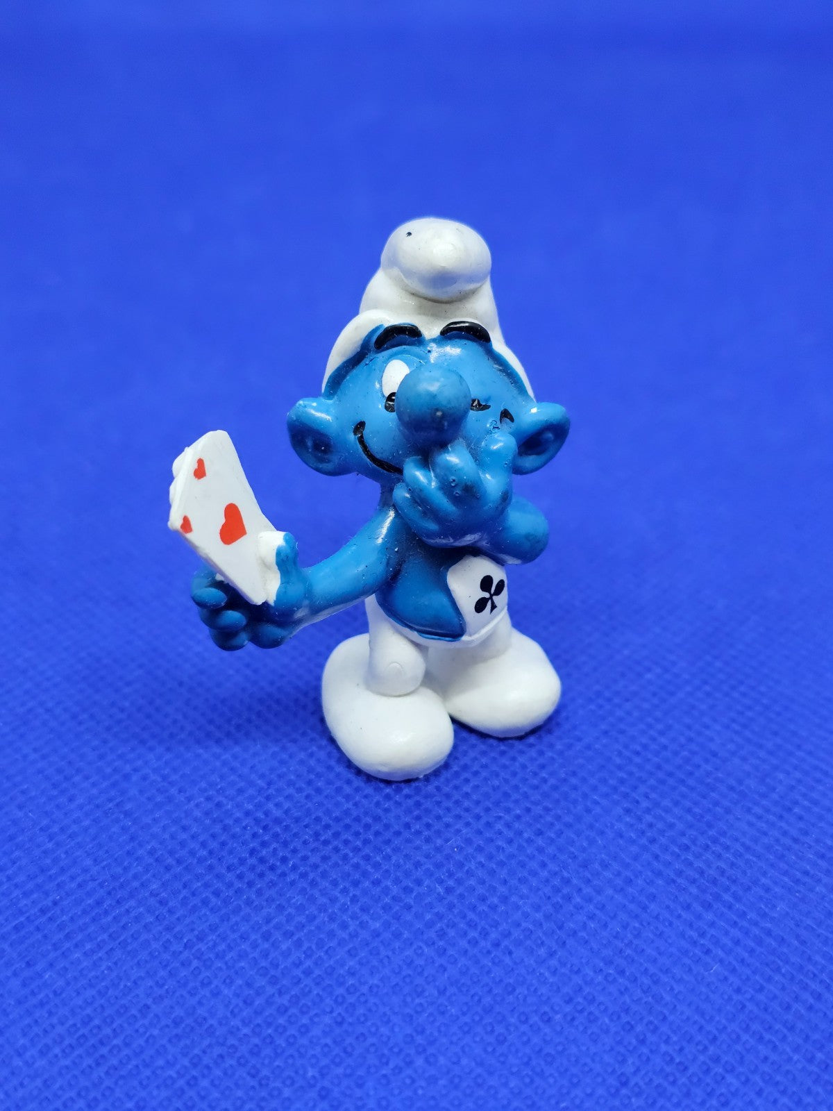 Schtroumpf joueur de cartes 20056 Peyo Schleich 1978 West Germany 5.5 cm0