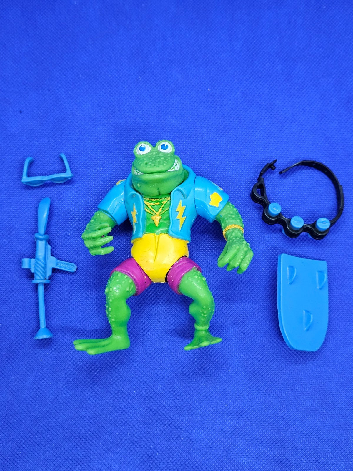 TMNT Genghis Frog Playmates 1989 Figurine Vintage Tortues Ninja Quasi Complète L4