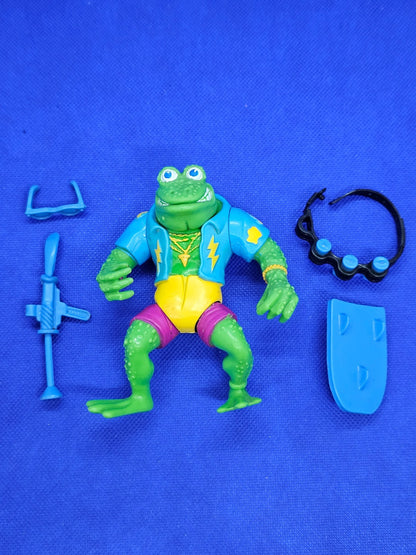 TMNT Genghis Frog Playmates 1989 Figurine Vintage Tortues Ninja Quasi Complète L4