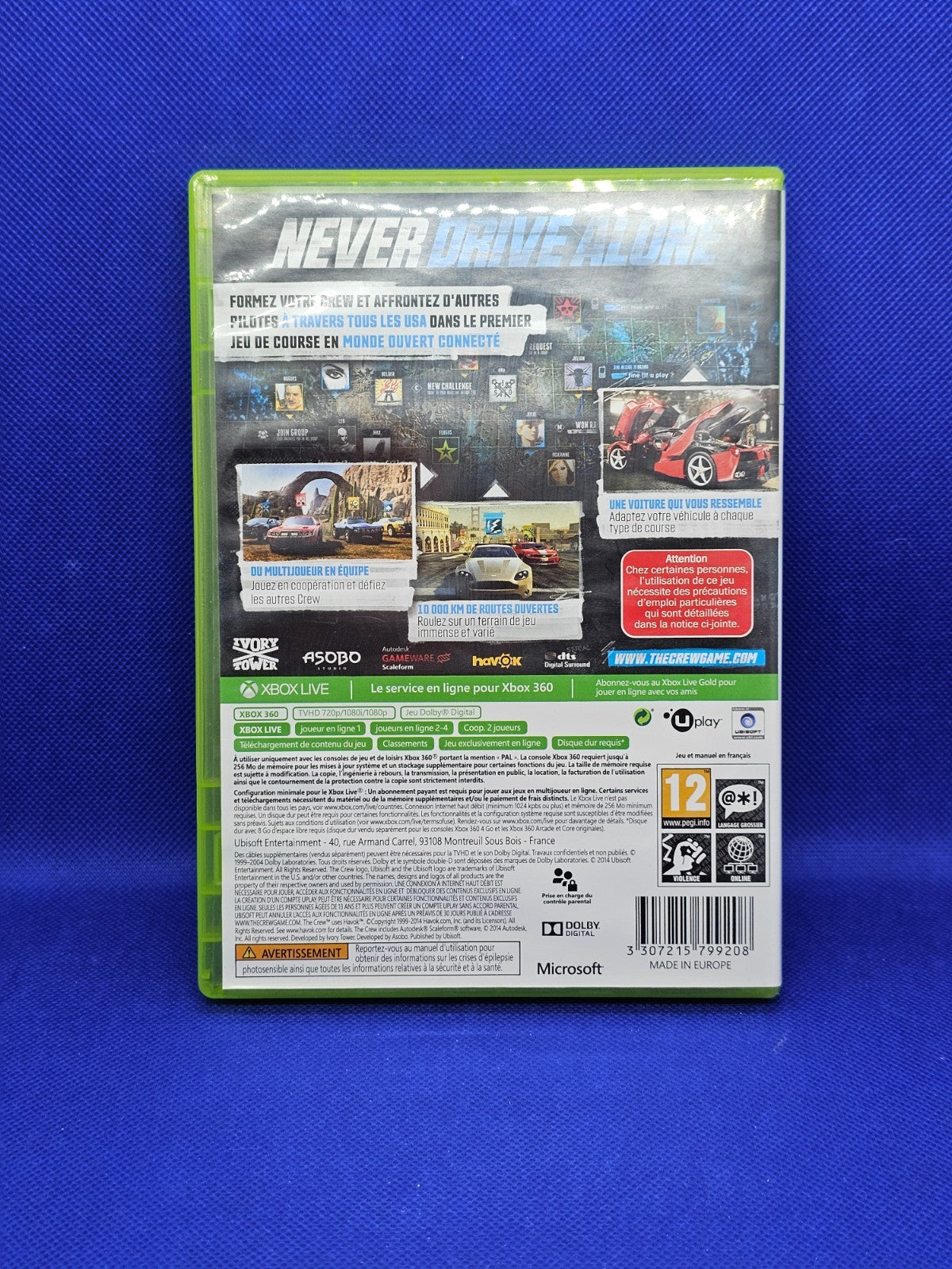The Crew, Jeu Xbox 360 Course Monde Ouvert, Ubisoft, 20141
