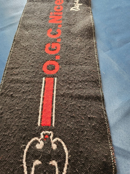 Écharpe OGC Nice Sieu Nissart Depuis 1904 Supporter Football Noir Gris2