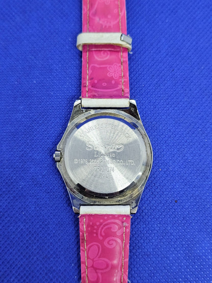 Montre Hello Kitty Sanrio 2008 ZR24274 Bracelet Blanc Strass Vintage3