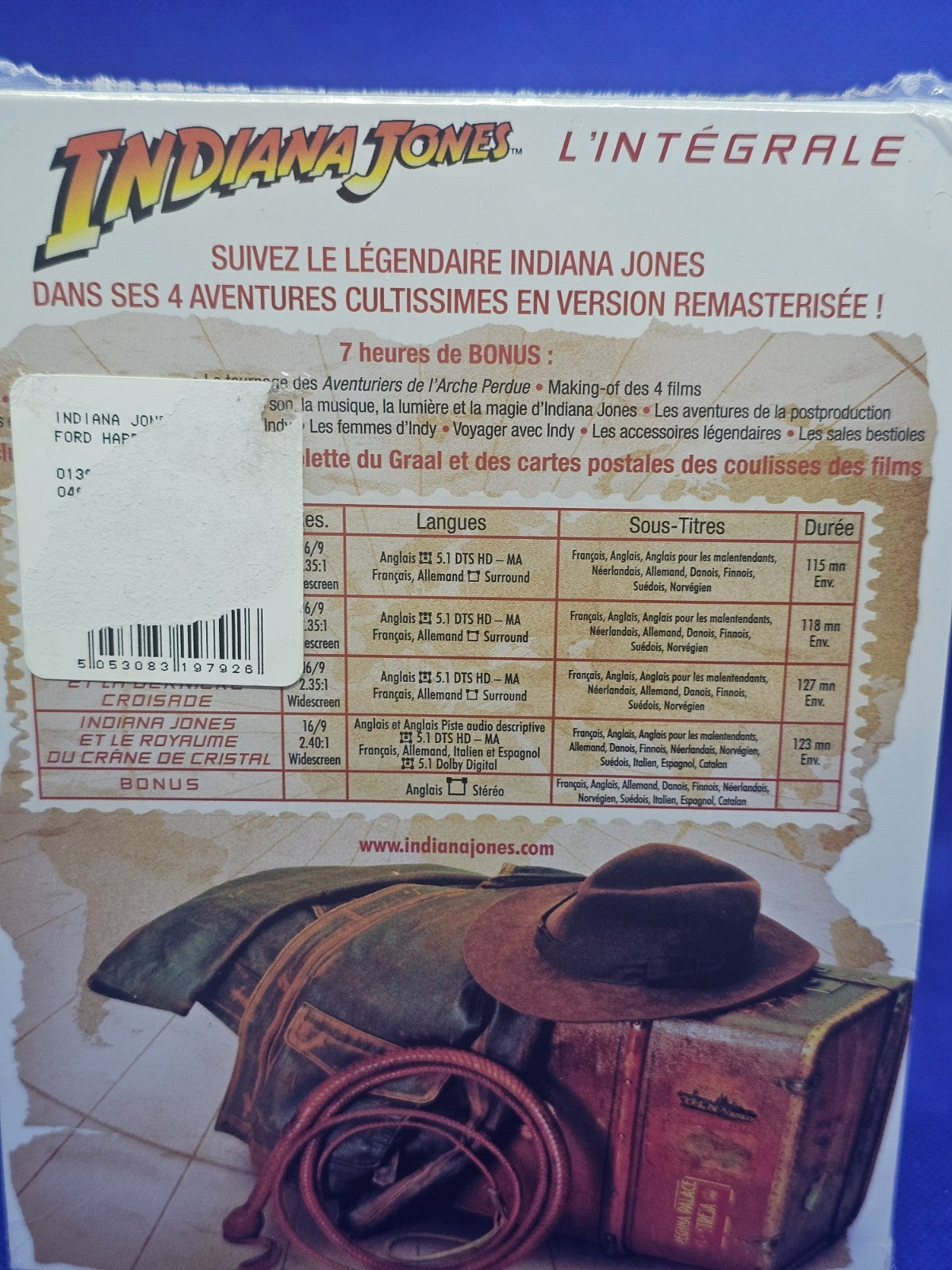 Indiana Jones L’Intégrale 4 Films Coffret 5 Blu-ray Paramount 2012 Neuf Scellé2