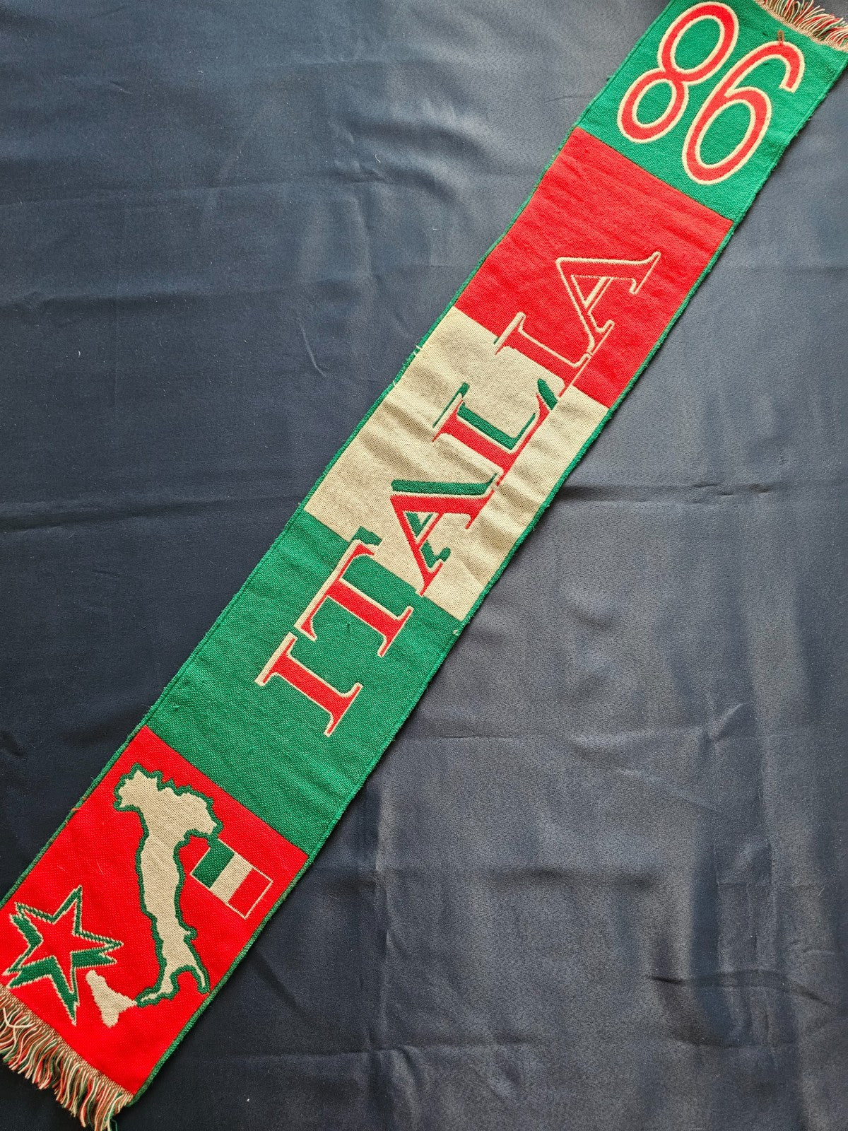 Écharpe Italie 98 Supporter Football Italia Coupe du Monde Vert Blanc Rouge1