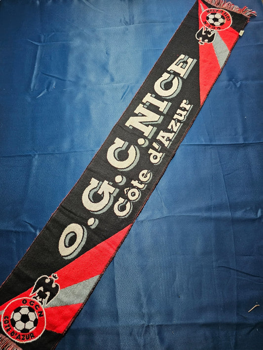 Écharpe OGC Nice Côte d’Azur Supporter Football Ligue 1 Rouge Noir0