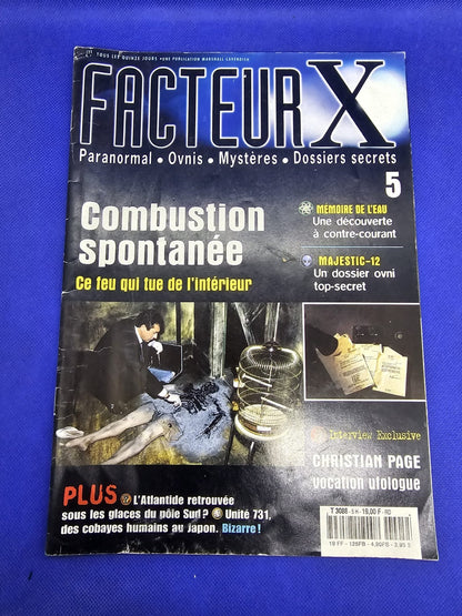 Facteur X n°5 Combustion spontanée OVNI Paranormal Marshall Cavendish 19970