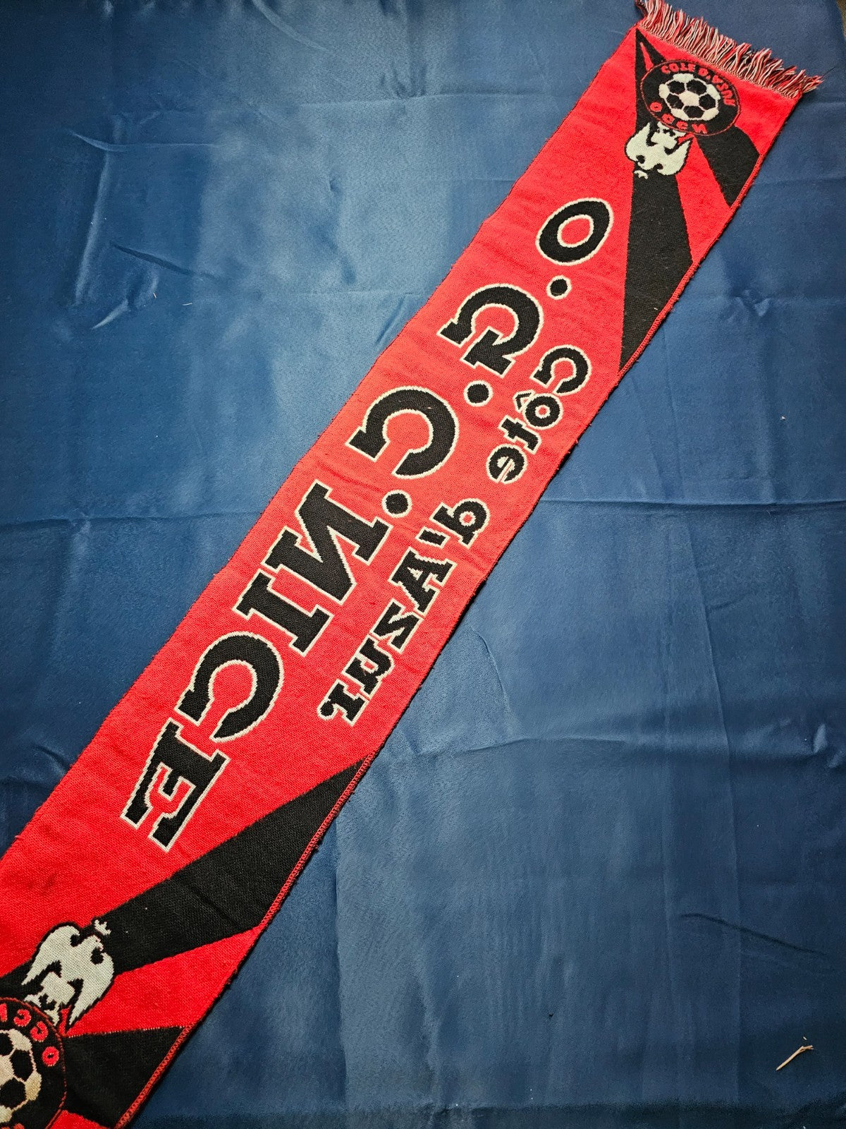 Écharpe OGC Nice Côte d’Azur Supporter Football Ligue 1 Rouge Noir1