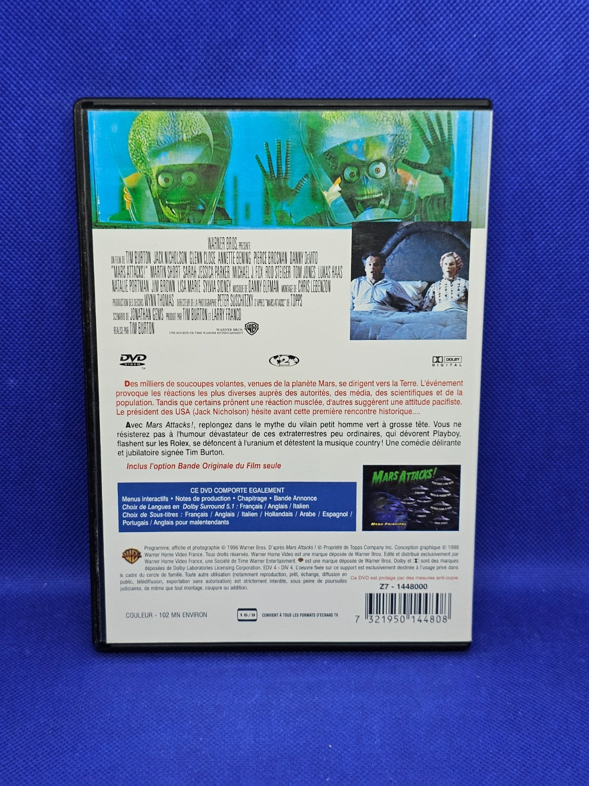 Mars Attacks DVD Tim Burton Jack Nicholson Warner Bros Édition Simple1