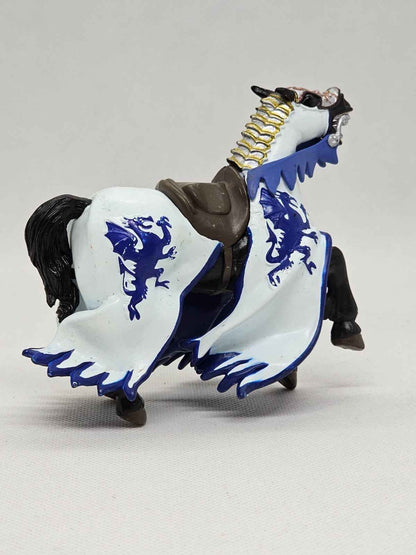 Cheval Chevalier Bleu Dragon Papo 2004 Moyen Âge