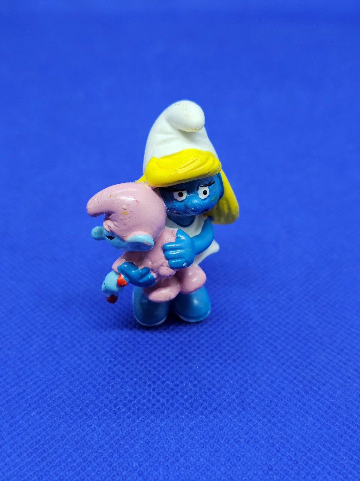 Schtroumpfette avec Bébé 20192 Schleich Peyo 1983 Variante Rose0
