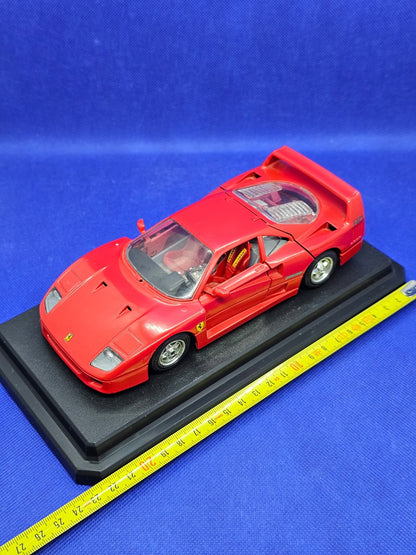 Ferrari F40 1987 Bburago 124 Miniature Rouge Avec Socle Sans Essuie Glace7