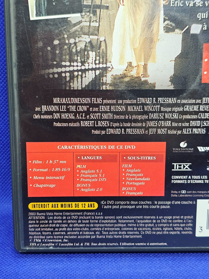 The Crow DVD Édition Spéciale Brandon Lee Alex Proyas Buena Vista 19942