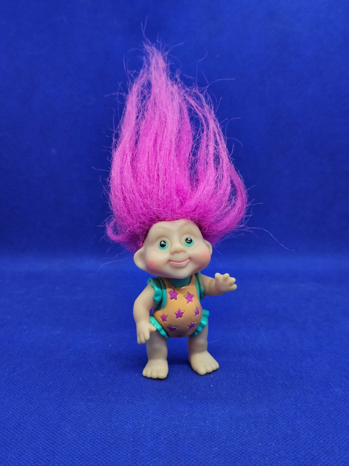Baby Troll Magic Trolls Applause 1991 cheveux roses étoiles 8 cm0