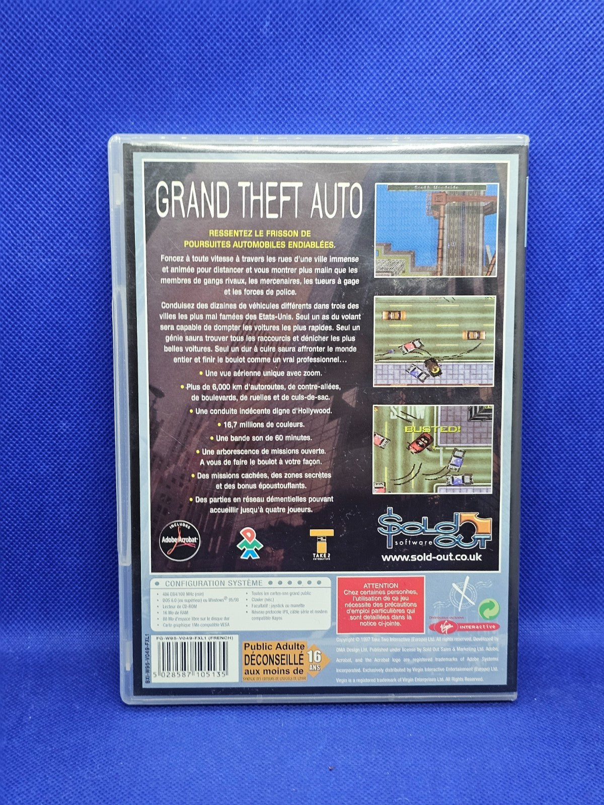 Grand Theft Auto GTA 1 PC CD-ROM Sold Out Software Virgin Interactive Retro Gami1