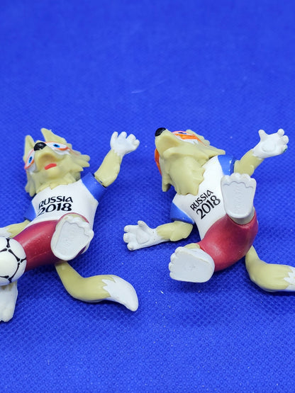 Lot 2 Figurines Zabivaka FIFA World Cup Russia 2018 Mascotte Officielle FATM 6 c2