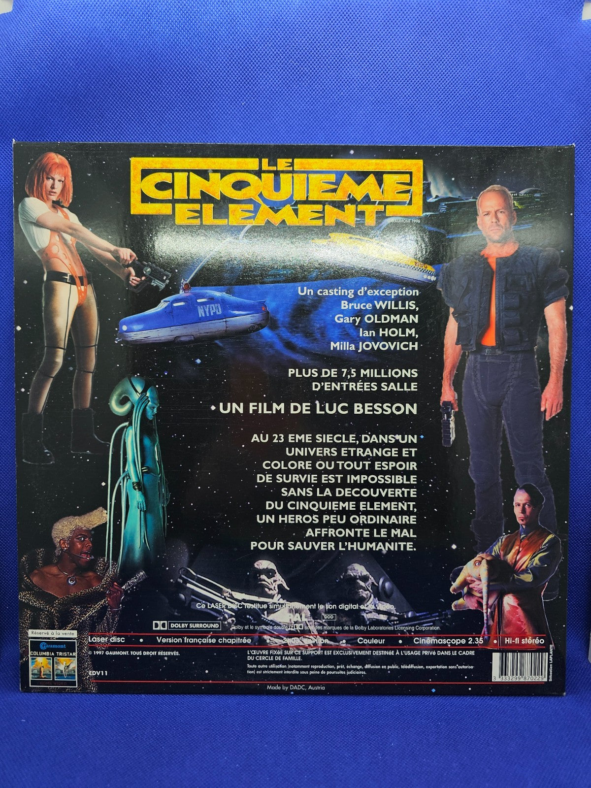 Le Cinquième Élément LaserDisc PAL Bruce Willis Luc Besson Milla Jovovich THX1