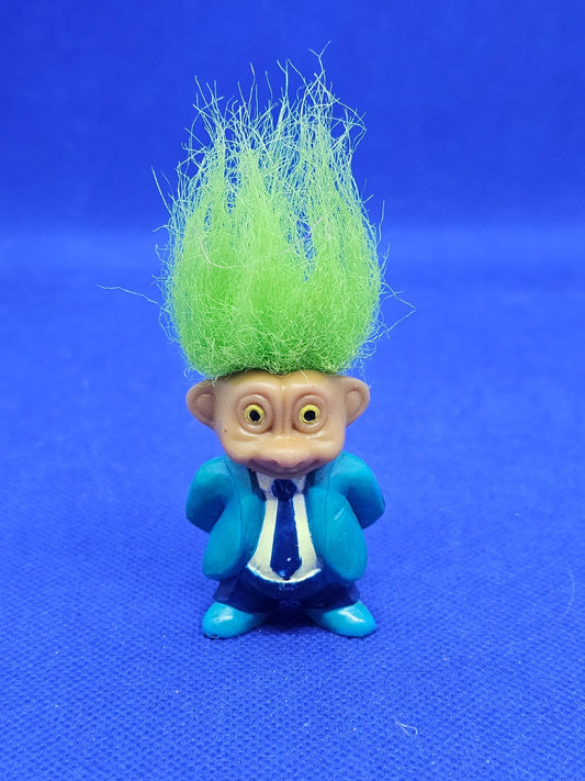 Troll SOMA Businessman Costume Cravate Cheveux Verts Vintage Années 900