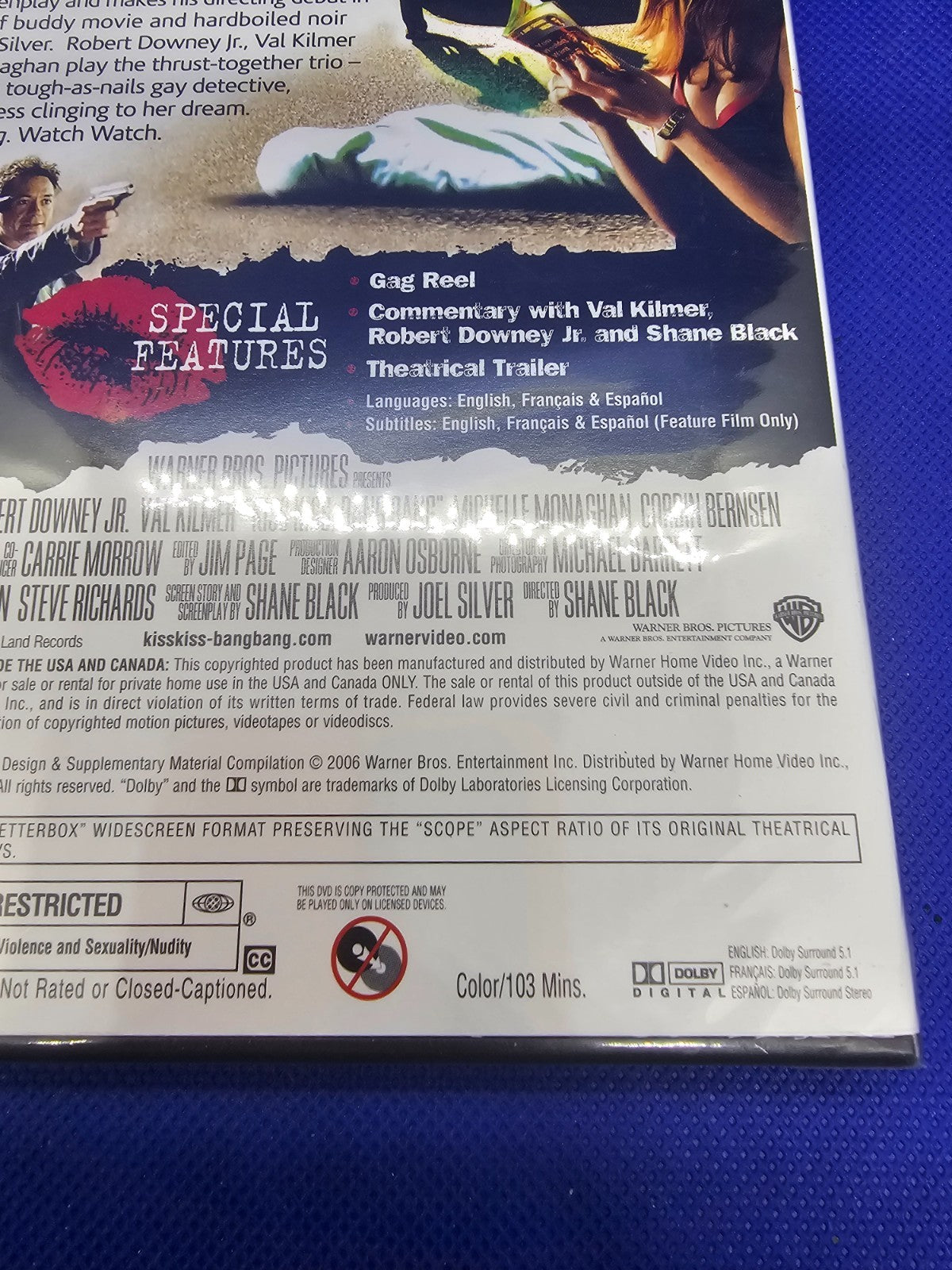 Kiss Kiss Bang Bang DVD WideScreen Édition Robert Downey Jr Val Kilmer 2005 Neuf3