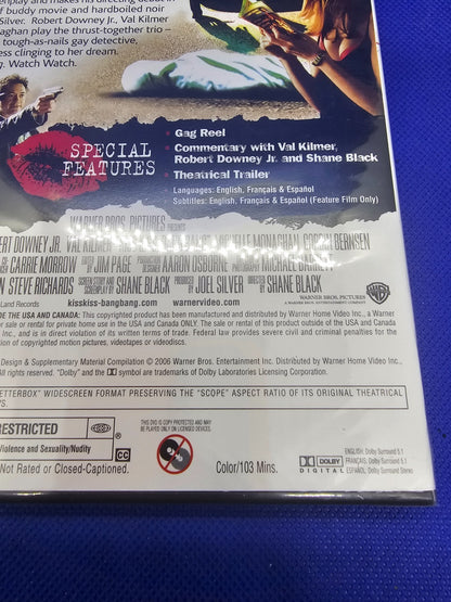 Kiss Kiss Bang Bang DVD WideScreen Édition Robert Downey Jr Val Kilmer 2005 Neuf3