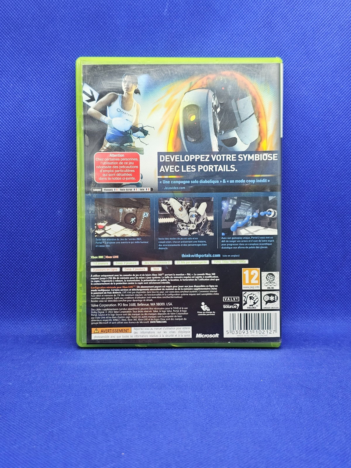 Portal 2 Xbox 360 PAL Français Valve Microsoft 2011 complet1