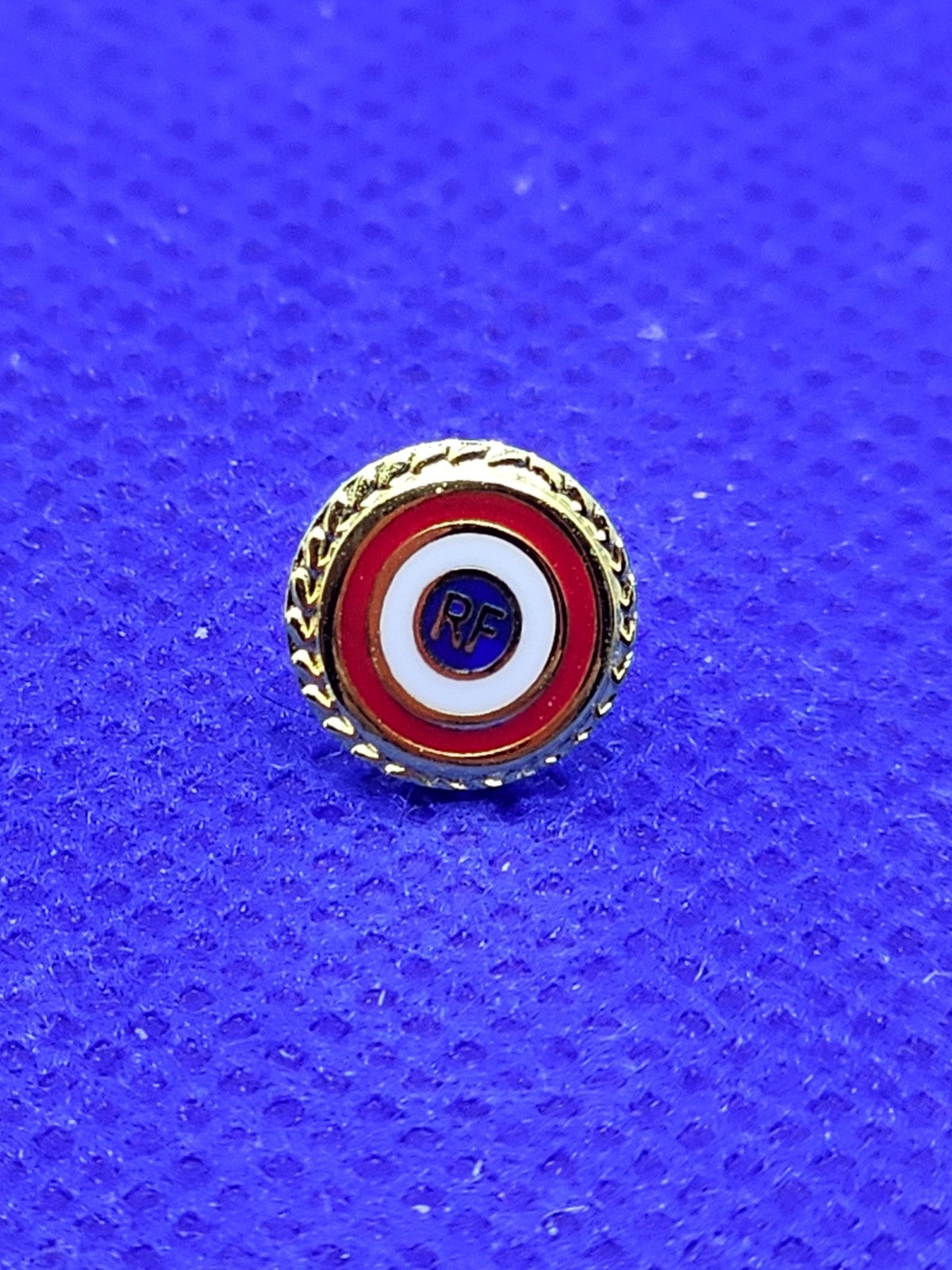 Pin's République Française RF Cocarde Tricolore, Broche France Dorée, Insigne Pa0
