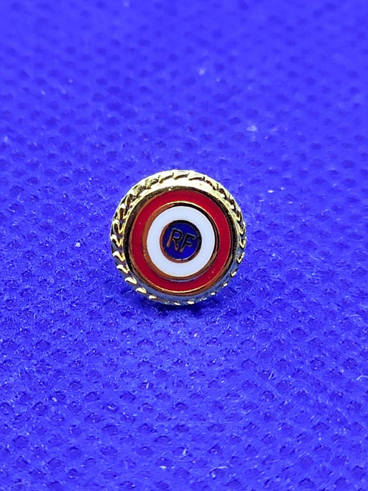 Pin's République Française RF Cocarde Tricolore, Broche France Dorée, Insigne Pa0