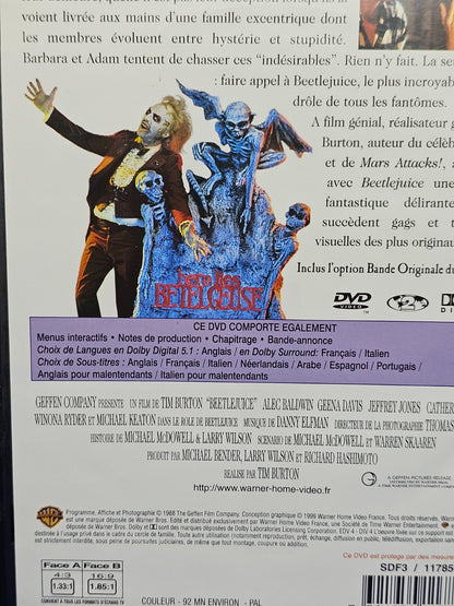 Beetlejuice DVD Édition Française Tim Burton Warner Michael Keaton 19882