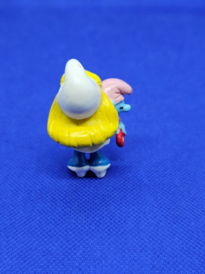 Schtroumpfette avec Bébé 20192 Schleich Peyo 1983 Variante Rose1
