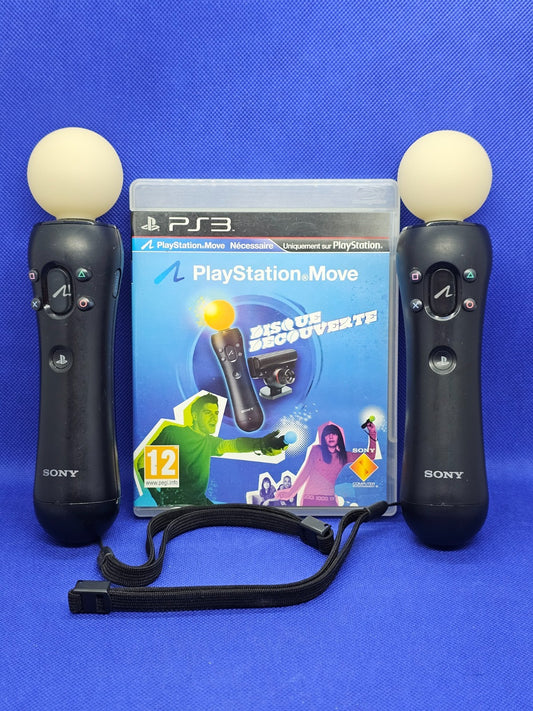 Sony PlayStation Move PS3 Lot 2 Manettes Motion Controller + Disque Démo 20100
