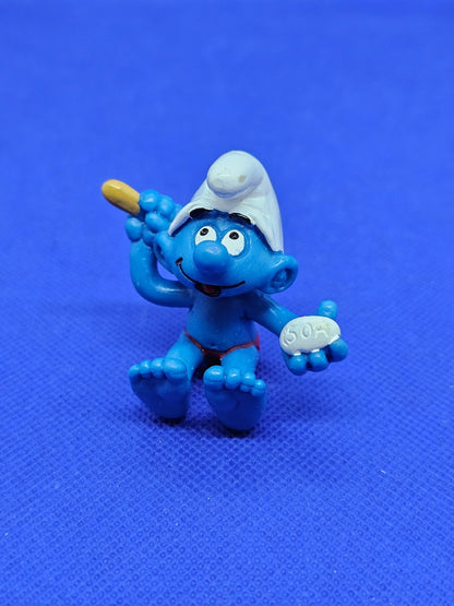 Schtroumpf au bain Super Schtroumpf 40235 Schleich Peyo 1982 Made in China0