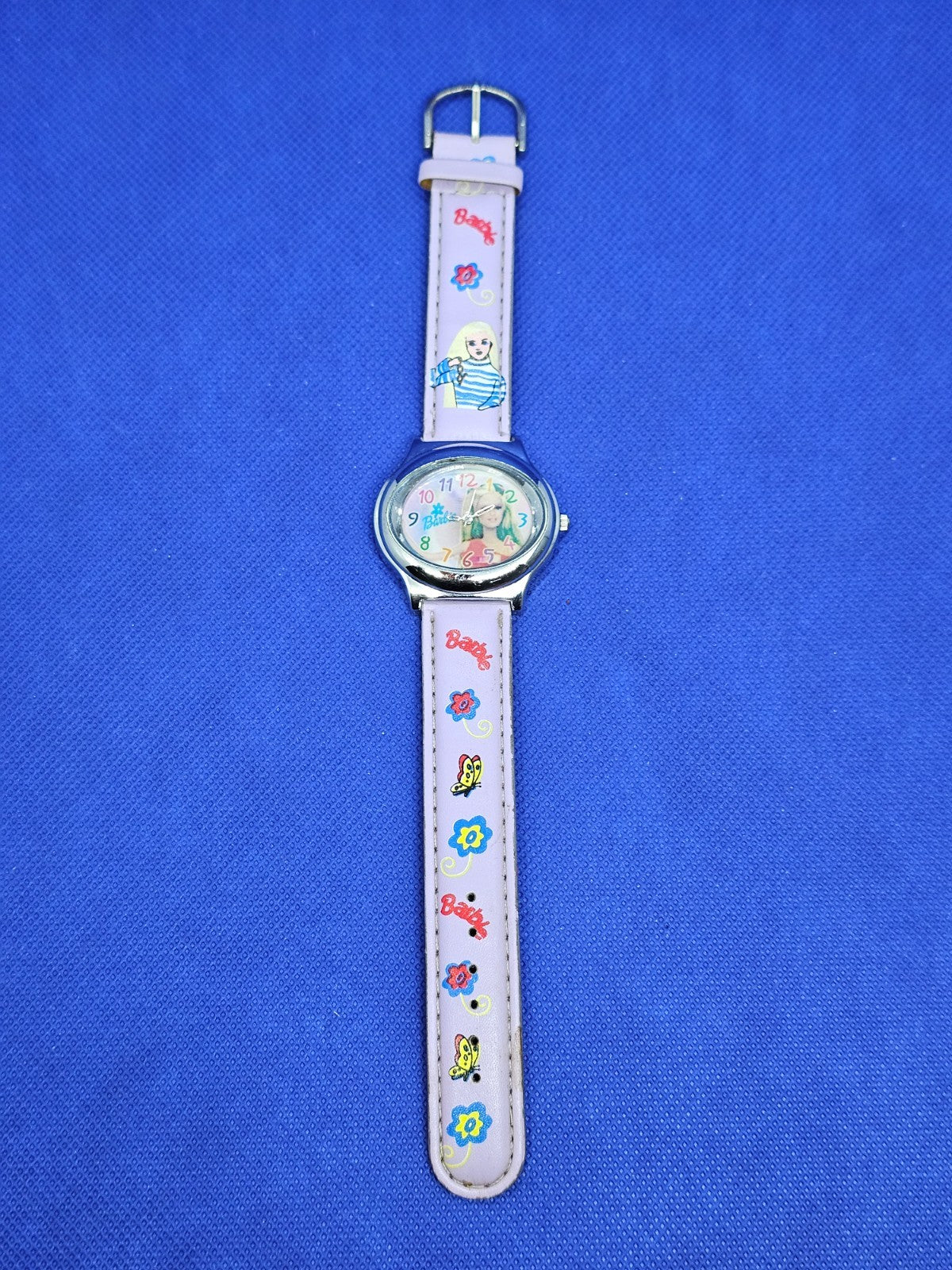 Montre Barbie Vintage Enfant Analogique Bracelet Mauve Mattel0