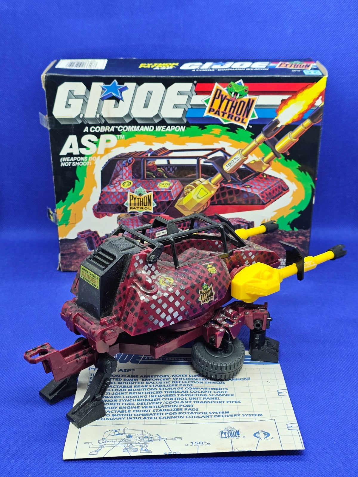 GI Joe Cobra ASP Python Patrol Hasbro 1989 véhicule militaire vintage complet1