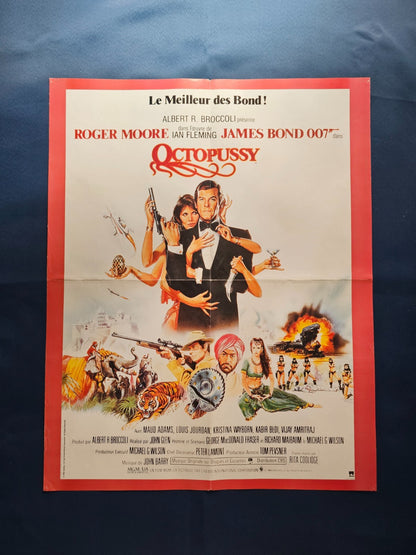 Poster James Bond 007 Octopussy Dangereusement vôtre Roger Moore MGM UA 1985 43x0