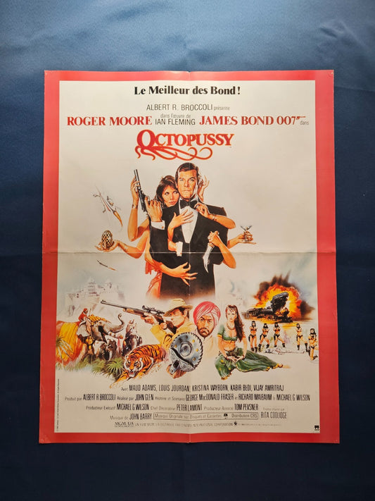 Poster James Bond 007 Octopussy Dangereusement vôtre Roger Moore MGM UA 1985 43x0