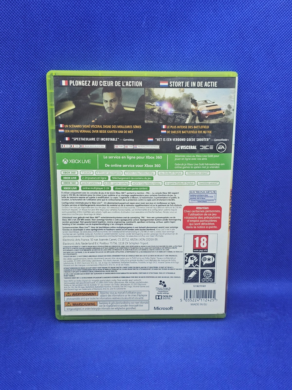 Battlefield Hardline Xbox 360 PAL France EA Visceral Games 2015 Complet 2 Disque1