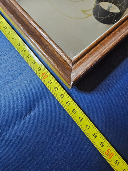 Vintage Vogue Wall Mirror Art Nouveau Lady Wooden Frame 30x40 cm Brocante4