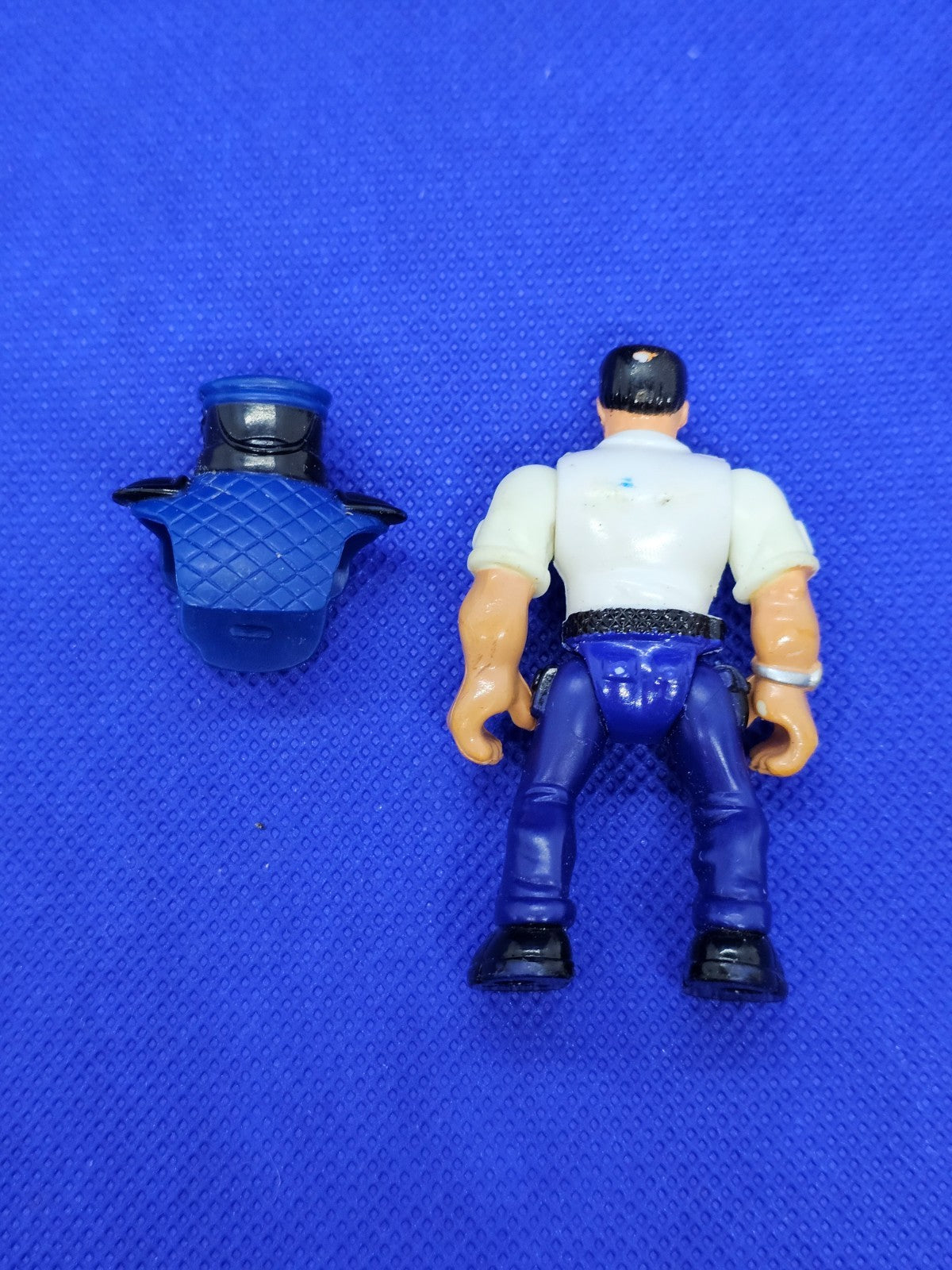 Imaginext Figurine Policier Fisher‑Price Officier de Police Bleu Blanc Vintage A3