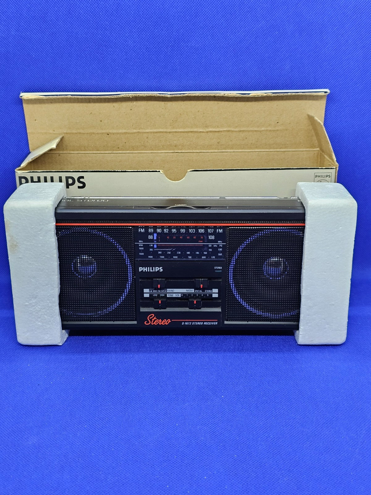 Radio Portable Philips D1672 Stereo LW MW FM Années 80 Avec Boîte8